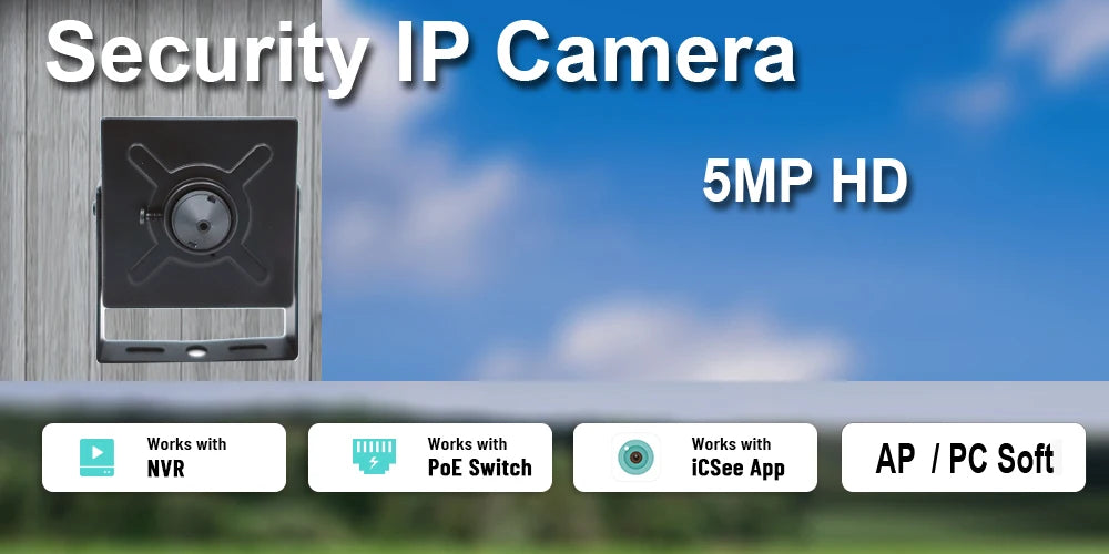 JIENUO 5MP Mini cámara IP Poe Audio Micro Cctv seguridad Video vigilancia IPCam interior Onvif HD red cámara doméstica ICSee Xmeye