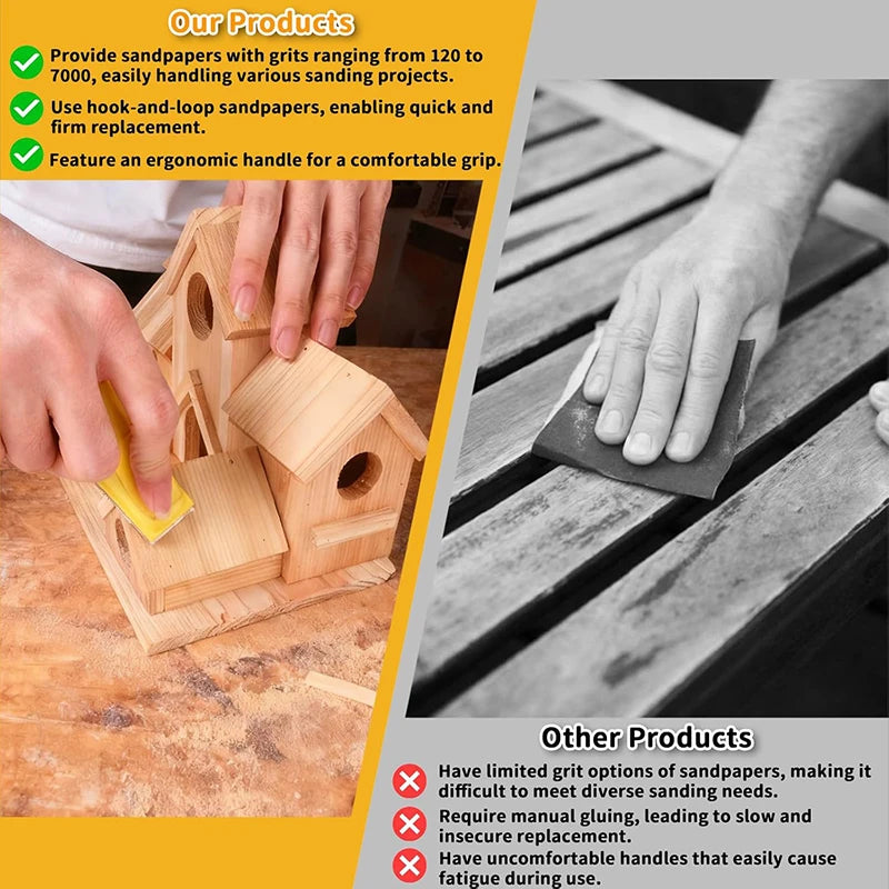 10/20/50 Pcs Detail Micro Sander Kit 3.5 X 1 Inch Hook and Loop Sandpaper Assorted 60-10000 Grits for DIY Crafts Wood Polishing