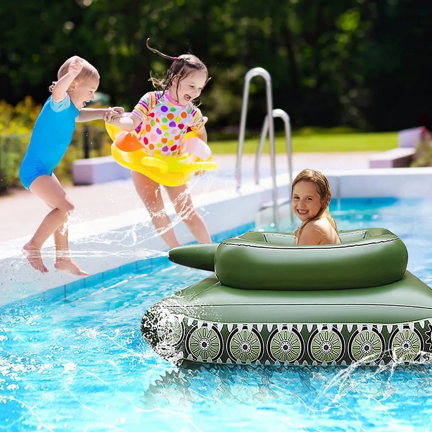 Tanque inflable de PVC, camión rociador de agua, batalla de agua, juguete rociador de agua, piscina, juego de agua, pistola de agua, fila flotante