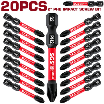 5/10/20 Pieces Phillips Screwdriver Bit Set S2 Steel Magnetic 50mm Long Impact Screwdriver Set Suitable for Metal Processing in Homes, Factories, Offices, Etc