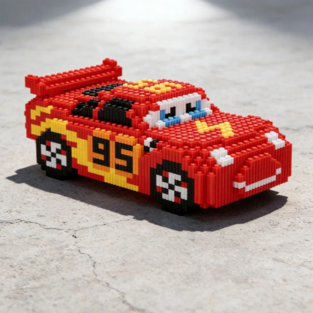 Bloques de Construcción de Carreras de Autos de Disney Pixar Cars 2 3, Lightning McQueen, Race Div, Fritter, Miss Tractor, Frank, Creativo, Regalo de Navidad para Niños