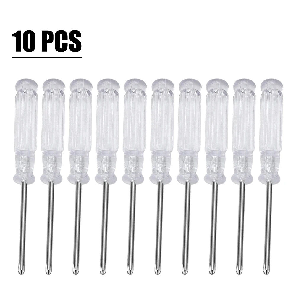 10pc 3.74in Small Screwdriver Set 3mm Tip Slotted and Phillips Screwdrivers Transparent Handle Precision Screwdriver Repair Tool