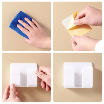 4/2/1 PCS No Drill Adhesive Wall Storage Box For Storing TV And Air Conditioner Remotes Bedside Phone Charging And Display Stand