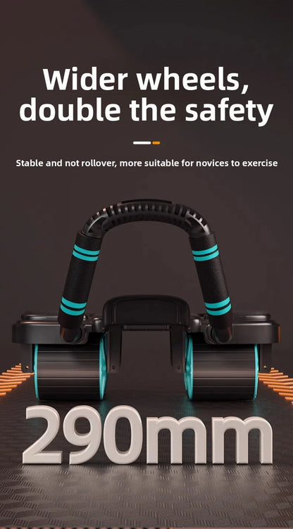 Esta máquina de ejercicios abdominales de 4 ruedas cuenta con rebote automático, rodillos abdominales antideslizantes, soporte para teléfono, apoyo para los codos y rodilleras. Ideal para entrenamientos de core en casa.