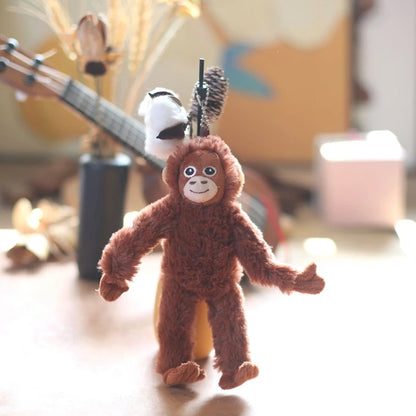 Nuevo Llavero de Peluche de Dibujos Animados, Gorila, Chimpancé, Mono, Colgante para Mochila, Coche, Bolso, Decoración, Regalo para Niños