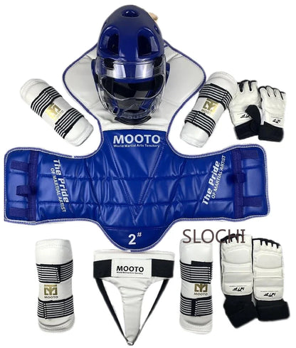 Taekwondo Combat Protective Gear Training Set Actual Combat Equipment Thicken Competition Martial Arts Protective Gear Set