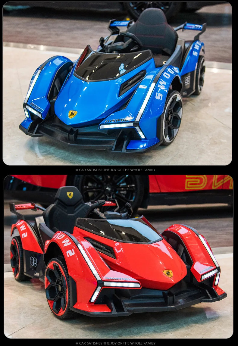Juguete eléctrico recargable para niños de 1 a 5 años, coche de paseo con Control remoto de cuatro ruedas para niños y niñas