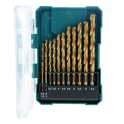 Makita D-72855 High-Speed Steel Twist Drill Bits for Drilling Holes, Titanium Coated, for Home Electric Drills