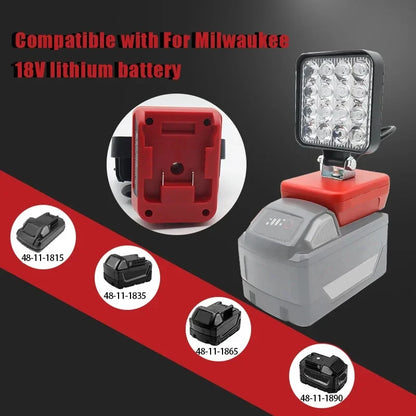 Piezas de herramientas eléctricas para Makita, DeWalt, Bosch, Milwaukee, Ryobi, linterna con batería de litio, luz de trabajo, lámpara de Camping