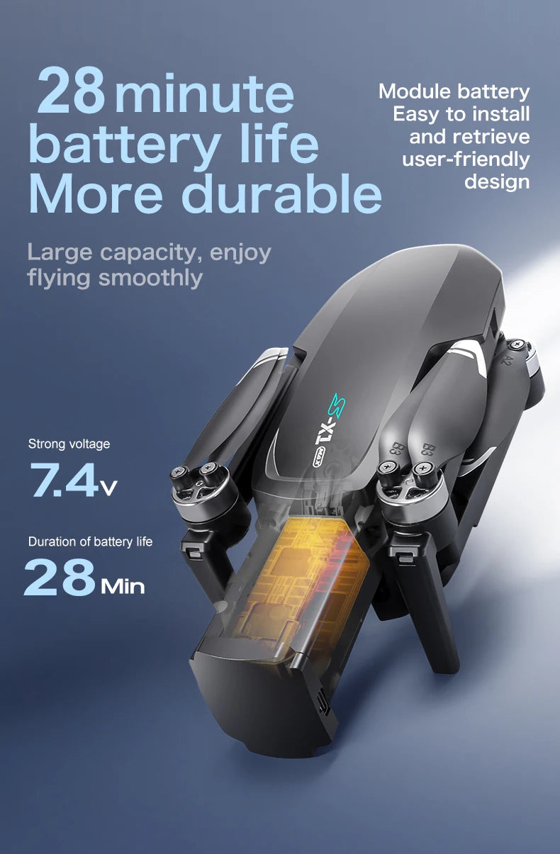 S-X1 MAX 4K Dron profesional con cámara HD cardán de 3 ejes GPS Dron sin escobillas 5G WIFI pantalla Control remoto RC Quadcopter Juguetes
