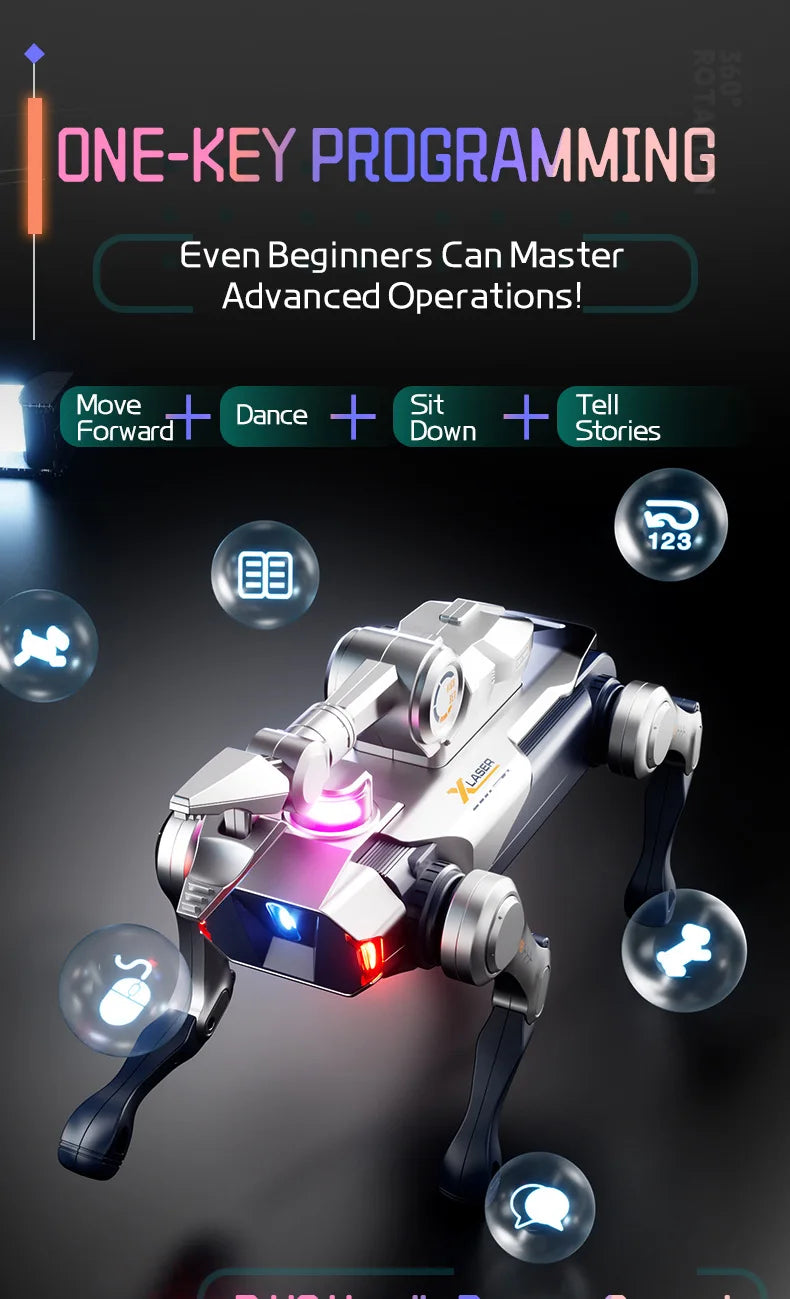Jjrc Nuevo Perro Robot Interactivo Inteligente con Control Remoto, Canta, Baila y Programable, Mascota Electrónica, Juguete Transfronterizo