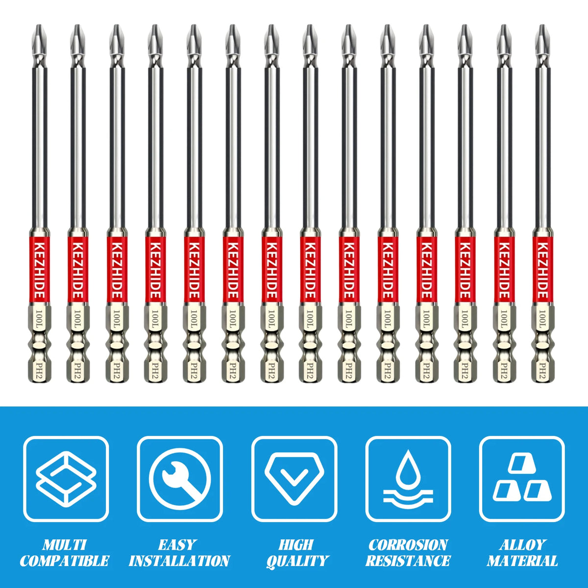 High Magnetic Screwdriver Drill Bit Set Universal Anti-Slip Teeth Phillips Magnetic Electric Screwdriver Set Lengths 25-150mm