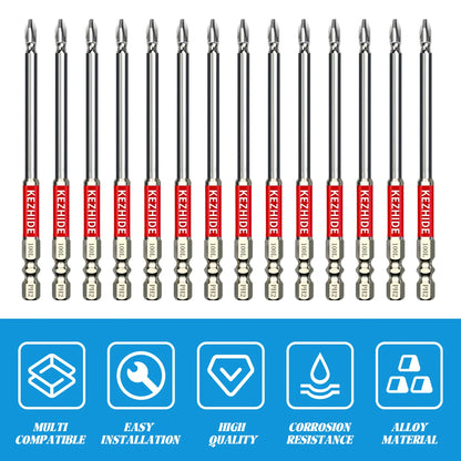 High Magnetic Screwdriver Drill Bit Set Universal Anti-Slip Teeth Phillips Magnetic Electric Screwdriver Set Lengths 25-150mm