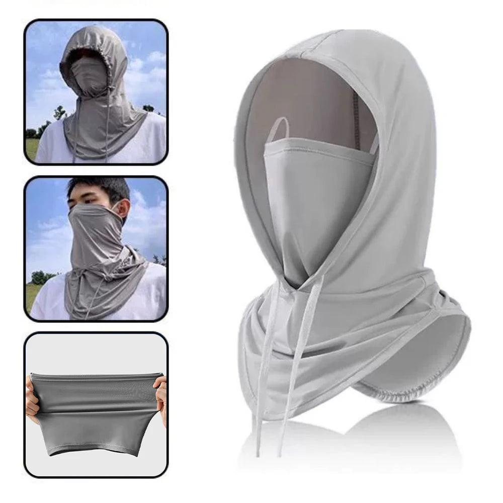 Outdoor Sports Sun Protection Balaclava, Breathable Full Face Mask, Long Neck Cover for Fishing, Cycling, Motorcycle, and Camping