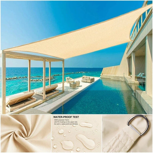 6x4m Waterproof Sunshade Protective Cover Canvas Camping Cloth Large Outdoor Rain and Snow Shed Garden Terrace