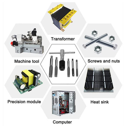 High Quality T-type Wrench Drill Set Hand Tapping Tools Machine Screw Thread Tap Twist Bit M3/M4/M5/M6/M8 Tap Set DIY Tool