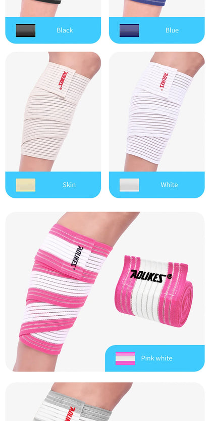 AOLIKES 1PC 40-180cm Compression Bandage Protector Knee Support Brace Sports Elastic Elbow Straps Leg Bands Bandage Workout Wrap
