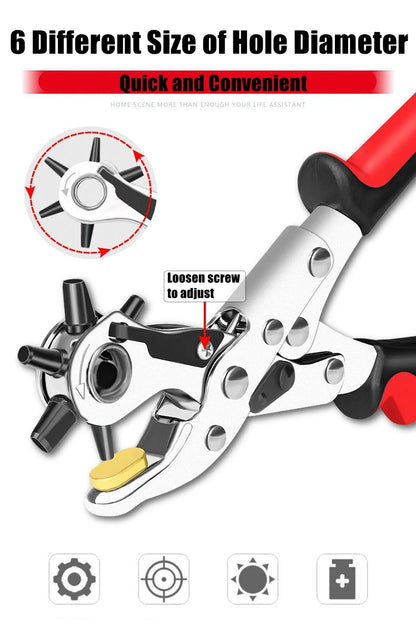 Multi-functional Punch Pliers Round Hole Oval Hole DIY Tool Watchband Strap Household Leathercraft Leather Belt Hole Punch Plier