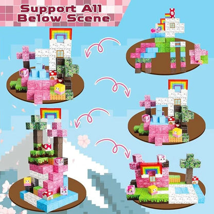 Juego de Bloques de Construcción Magnéticos Montessori STEM, Juguetes Educativos Sensoriales, Mundo de Mario, Niños y Niñas, Cubo Magnético DIY, Regalo