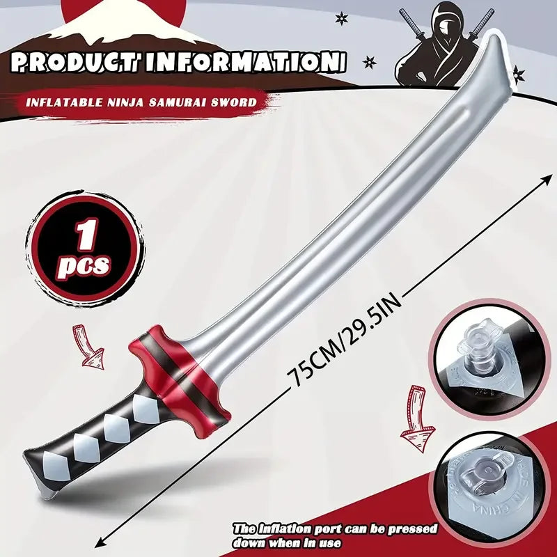 12 Uds espada inflable de samurái Ninja espada de samurái inflable juguete espada de samurái inflable