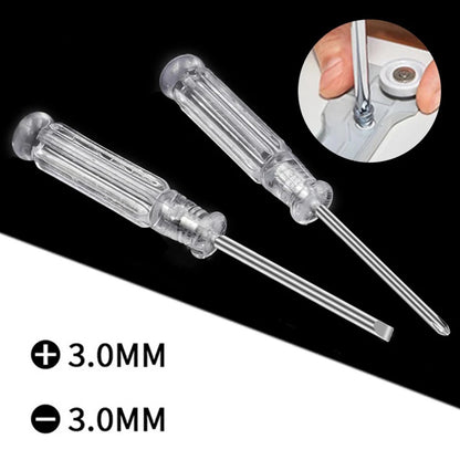 10pc 3.74in Small Screwdriver Set 3mm Tip Slotted and Phillips Screwdrivers Transparent Handle Precision Screwdriver Repair Tool