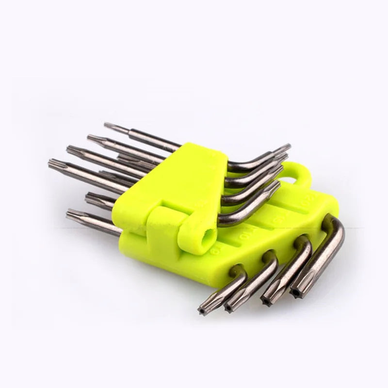 1 Set  8 in 1 Hexagon Screwdriver Wrench Bit Set T5-T20 CR-V Star Key Wrench Torx Screwdriver Kit with Holder