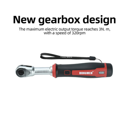 USB-C Rechargeable Electric Ratchet Wrench 3.6V 320 RPM 1/4' 3/8' Bidirectional with LED Battery Indicator for DIY Repair Auto