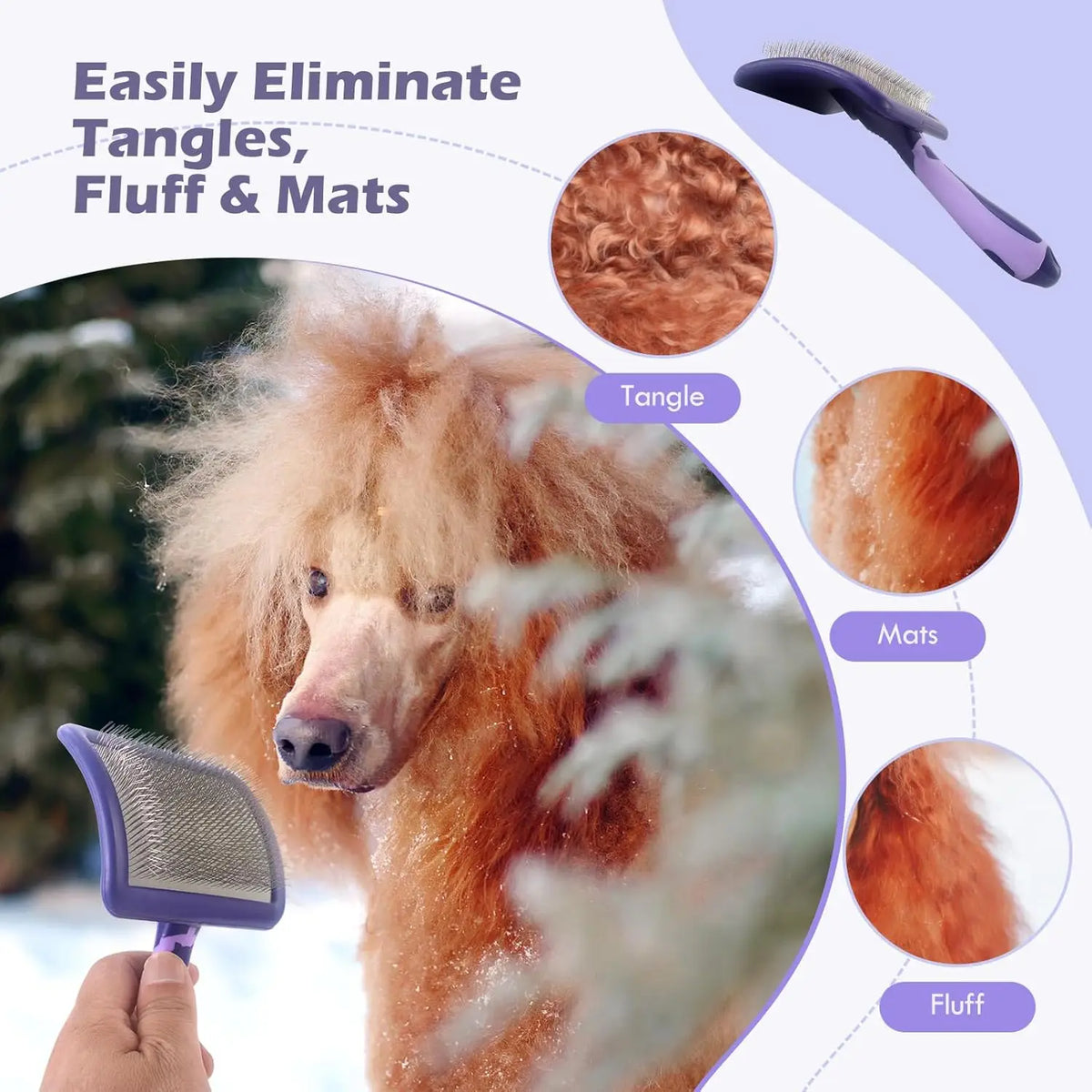 Dog Brush for Poodles Grooming Brush for Dematting Detangle Poodles German Shepherd Hair Pitbulls Yorkies Retriever Bathing
