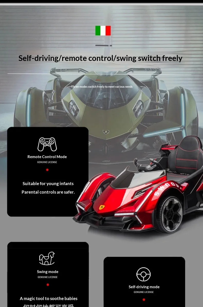 Juguete eléctrico recargable para niños de 1 a 5 años, coche de paseo con Control remoto de cuatro ruedas para niños y niñas