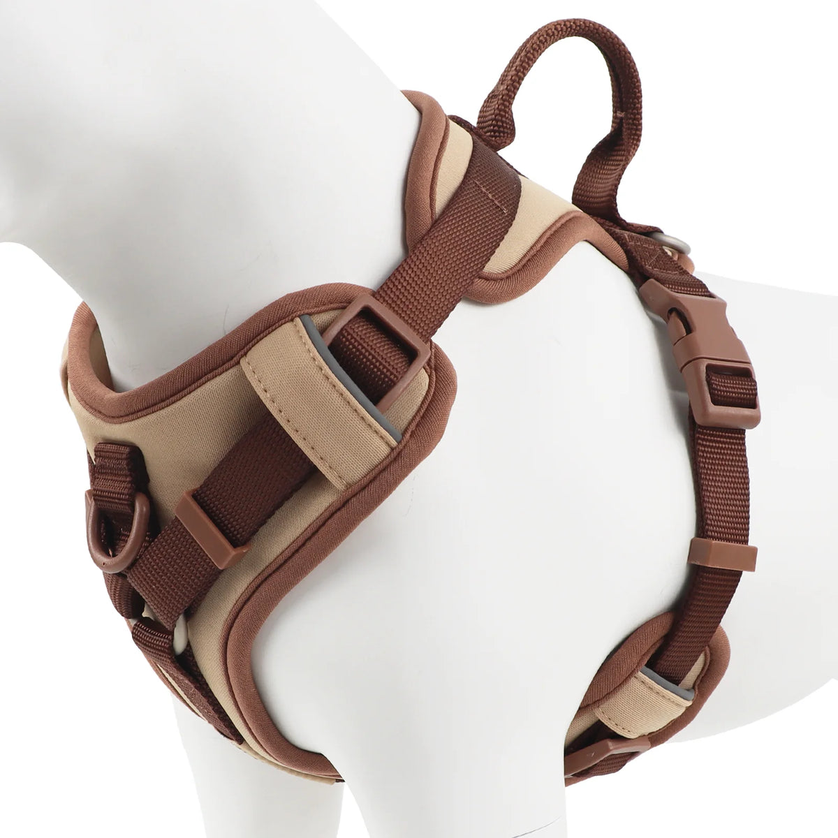 New Chocolate Color Luxury No-Pull Dog Harness for Large and Small Dogs, Adjustable Chest Strap, Personalized Dog Harness