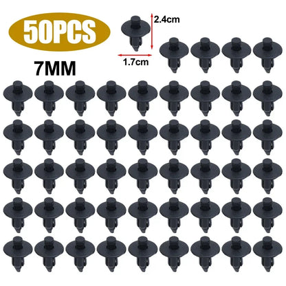 100/50pcs Car Plastic Fairing Rivet Setting Panel Fastener Clips 3 Size Mix Push Pin Auto Fastener 6mm 7mm 8mm Interior