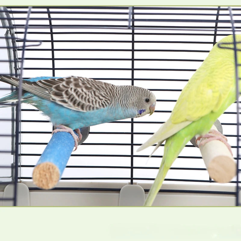 1Pc Pet Bird Cage Perches Stand Parrot Toys Bird Grinding Claw Stick Bird Nest Toy Molar Stick Standing Rod Random Color