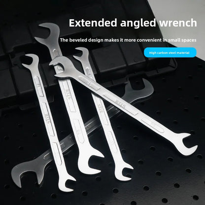 Professional Slant Long Open End Wrench Set Double Head Spanner Multi Function Auto Repair Tool