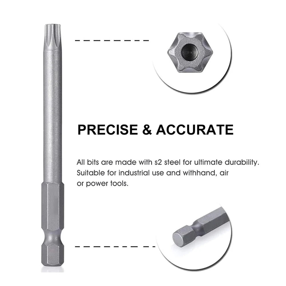 11 PCS T6-T40 Torx Security Bit Set S2 Steel Magnetic Star Screwdriver Set for Shark Vacuum 50/100mm