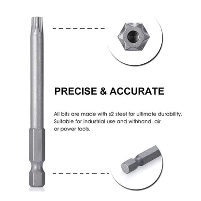 11 PCS T6-T40 Torx Security Bit Set S2 Steel Magnetic Star Screwdriver Set for Shark Vacuum 50/100mm
