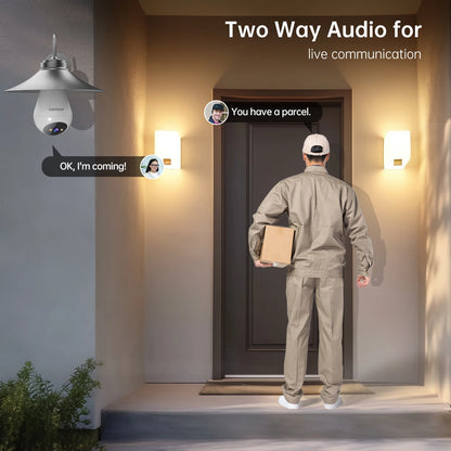 Lenovo 3MP E27 bombilla IP WiFi cámara de videovigilancia interior Color noche AI seguimiento hogar inteligente Monitor de bebé cámara CCTV