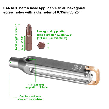 FANAUE Multifunctional Magnetic Keychain Mini Portable Folding Screwdriver Repair Tool Combination Pendant Portable Cross One