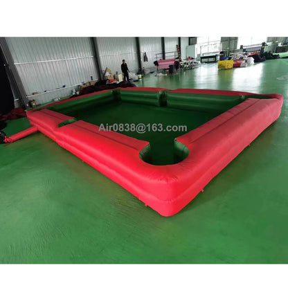Mesa de billar de fútbol inflable roja de primera calidad, cancha de billar de fútbol portátil grande de tamaño humano con soplador para juego