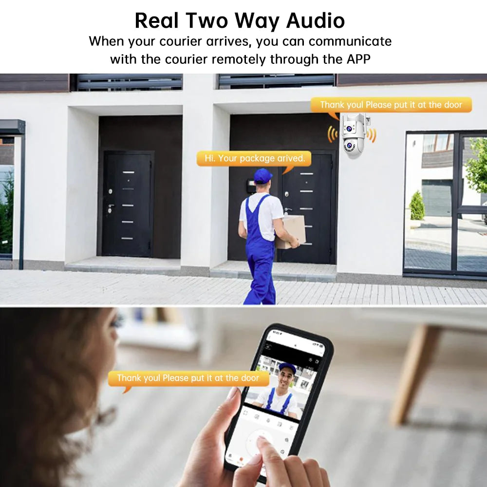 Jooan 4K 8MP HD Wifi cámara PTZ al aire libre 5G Wifi lente Dual cámaras IP de seguridad 5X Zoom AI seguimiento ONVIF cámara de vigilancia CCTV