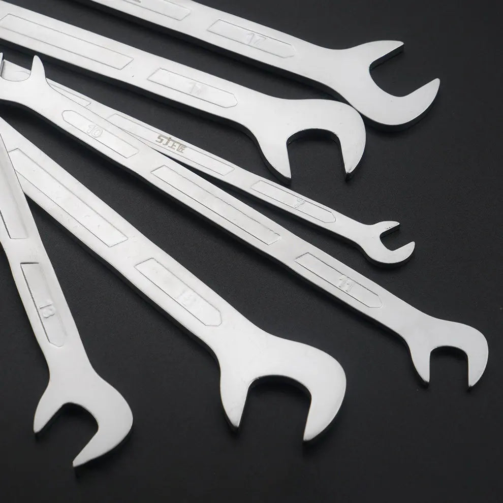 Professional Slant Long Open End Wrench Set Double Head Spanner Multi Function Auto Repair Tool