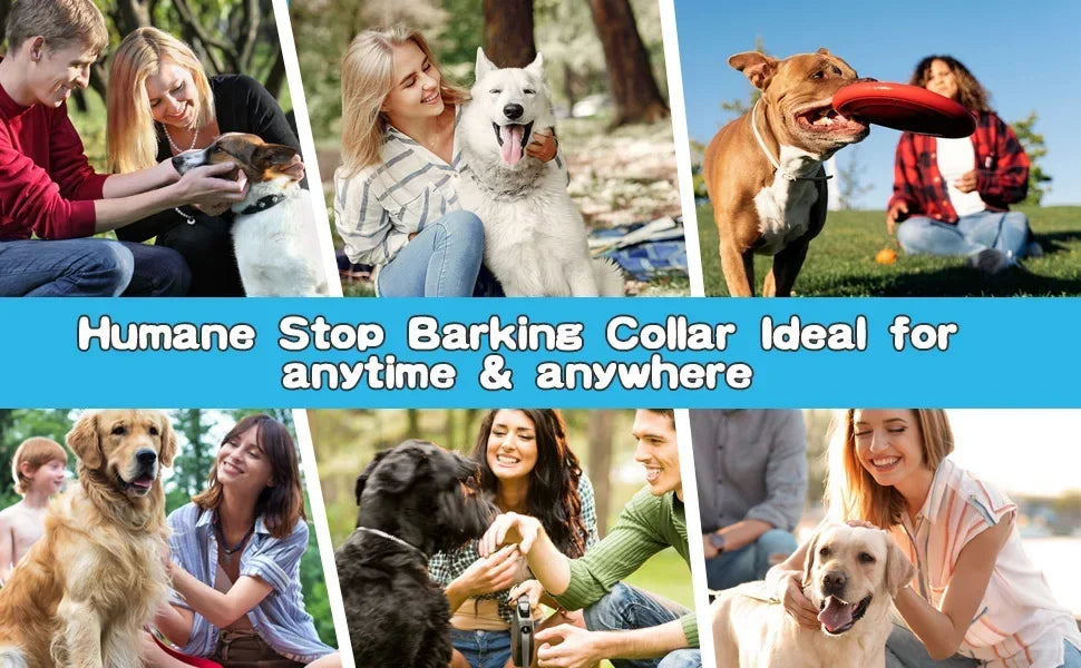 Pet Dog Anti-Barking Device USB Rechargeable Dog Training Collar Ultrasonic Stop Barking Vibration Anti-Bark Collar
