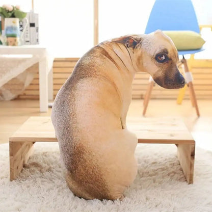 Soft Lifelike Animal Throw Pillow Hound Plush Creative Cushion 3D Dog Pillow Office