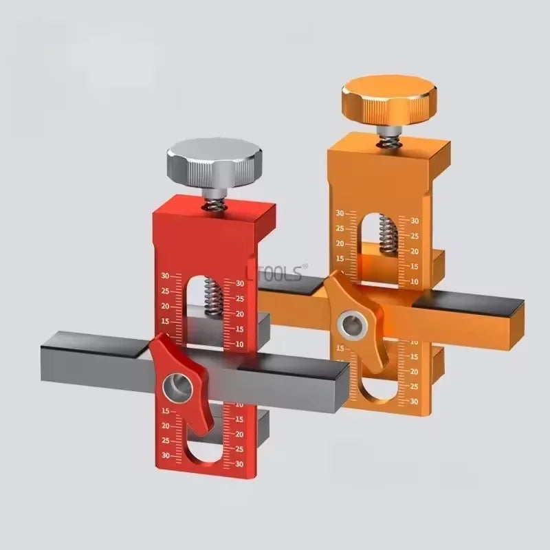 2 in 1 Cabinet Door Installation Positioner, 6/8/10mm Rebounder Punching Mounting Jig for Wardrobe Cabinet Door Panel Installation