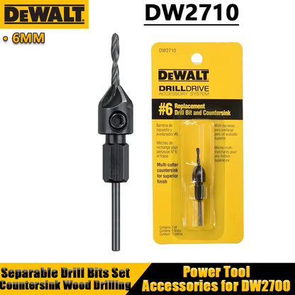 DEWALT DW2710/DW2711/DW2712 6/8/10MM Replacement Drill Bit Set and Countersink Wood Drilling Holes Power Tool Accessories