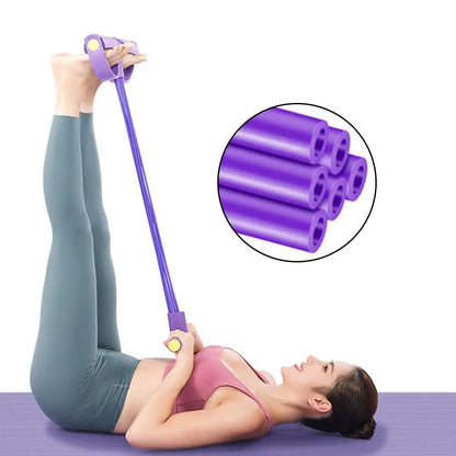 Banda de resistencia de 6 tubos, cuerda de tensión multifunción, bandas de Fitness, extractor de Pedal de Yoga elástico de 6 tubos para ejercicios deportivos en gimnasio