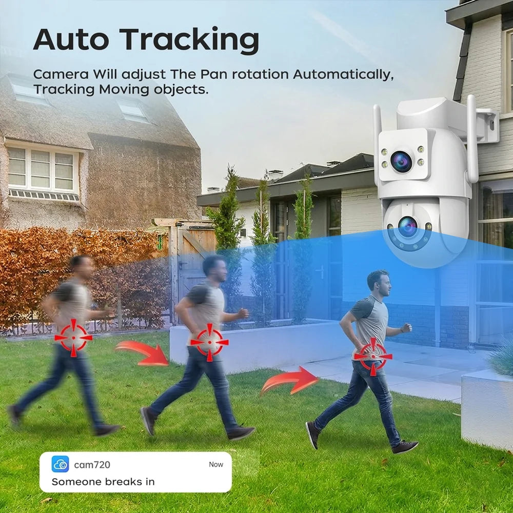 Jooan 4K 8MP HD Wifi cámara PTZ al aire libre 5G Wifi lente Dual cámaras IP de seguridad 5X Zoom AI seguimiento ONVIF cámara de vigilancia CCTV