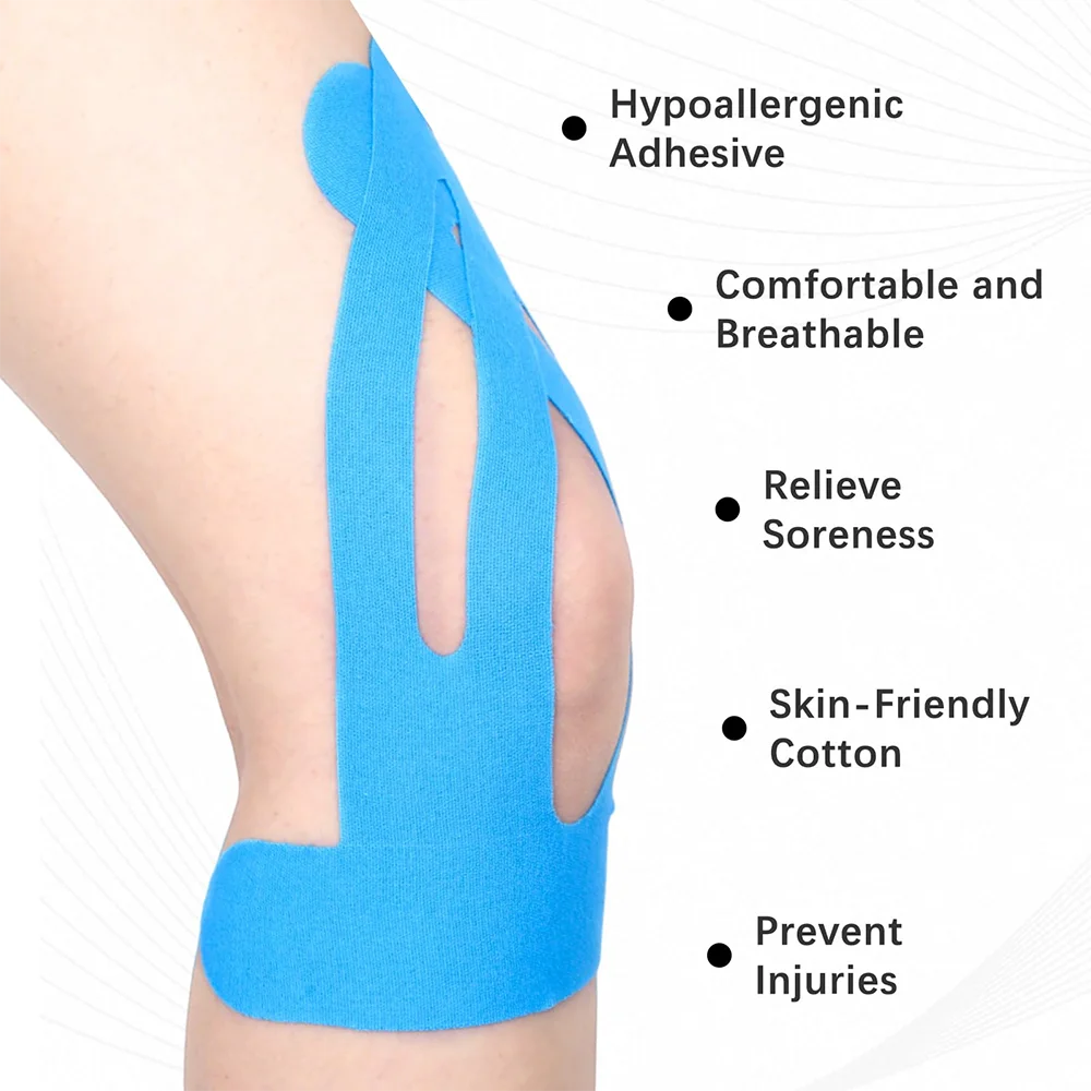 10PCS Kinesiology Tape for Knees, Waterproof & Elastic, Breathable Knee Tape, Athletic Tape Provide Support & Stability for Running