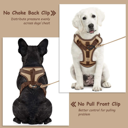 New Chocolate Color Luxury No-Pull Dog Harness for Large and Small Dogs, Adjustable Chest Strap, Personalized Dog Harness