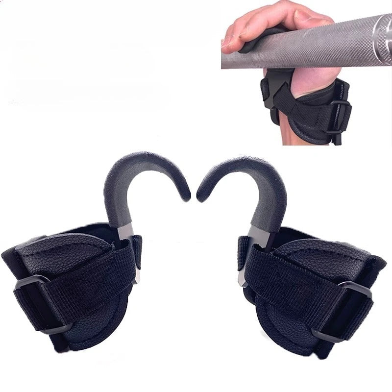 Weightlifting lifting hooks with wrist straps, gym bar straps, weightlifting hook straps, pull-up straps, powerlifting gloves