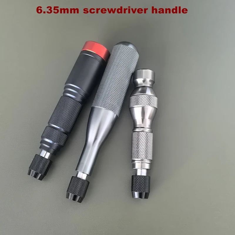 Quick Release 1/4 Inch Hex Shank Screwdriver Bit Holder Aluminum Alloy DIY Tool Manual Handle